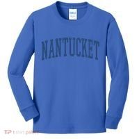 Varsity Grey Nantucket Cool Gift Kids Long Sleeve Shirt thumb 0