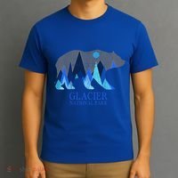Vintage Glacier National Park Grizzly Bear Cool Gift T-Shirt thumb 3