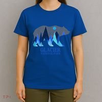 Vintage Glacier National Park Grizzly Bear Cool Gift T-Shirt thumb 4