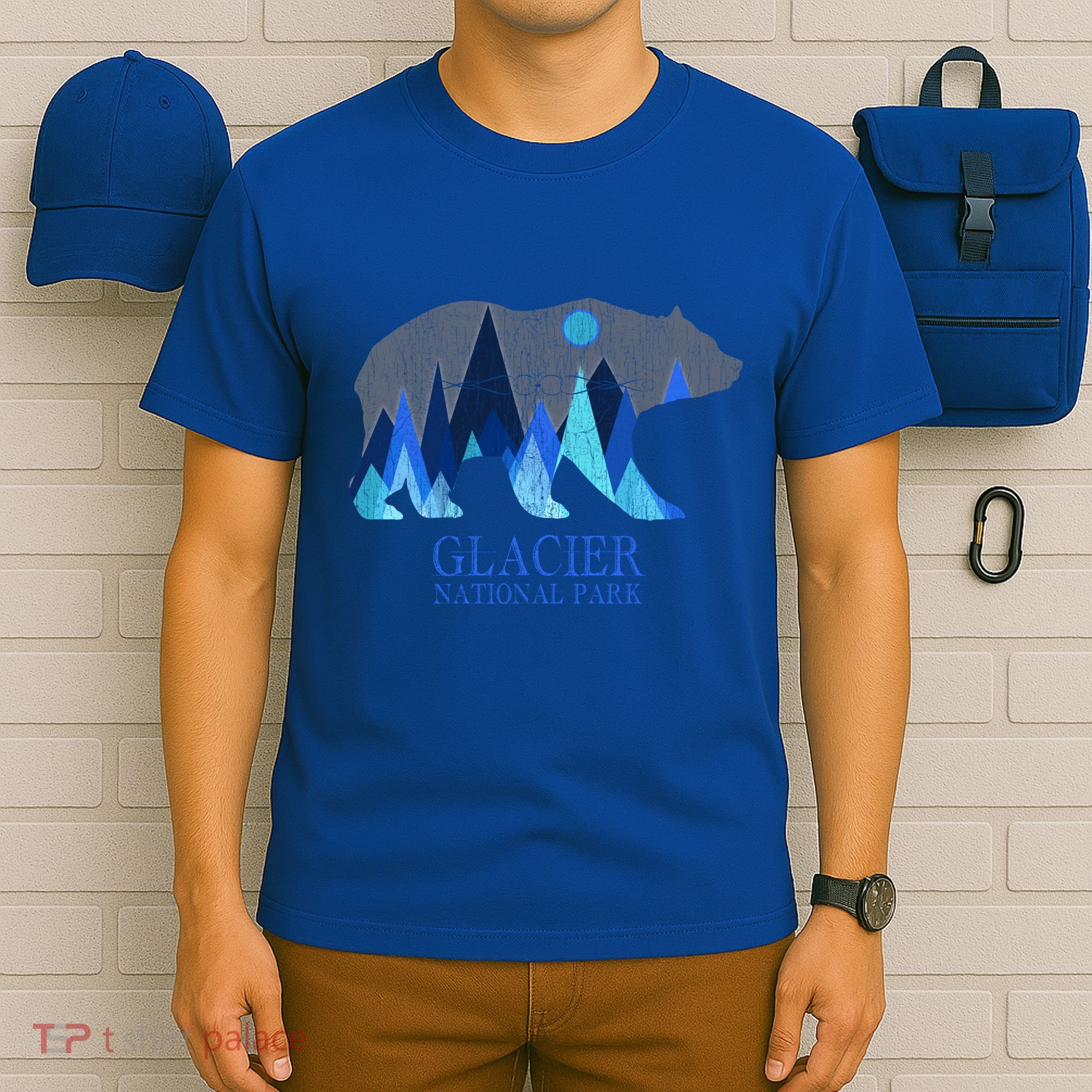 Vintage Glacier National Park Grizzly Bear Cool Gift T-Shirt