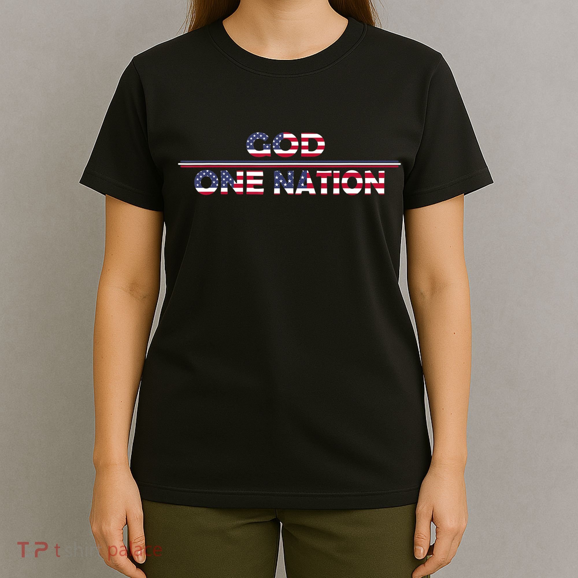 Vintage God One Nation Under Patriotic For Christian T-Shirt