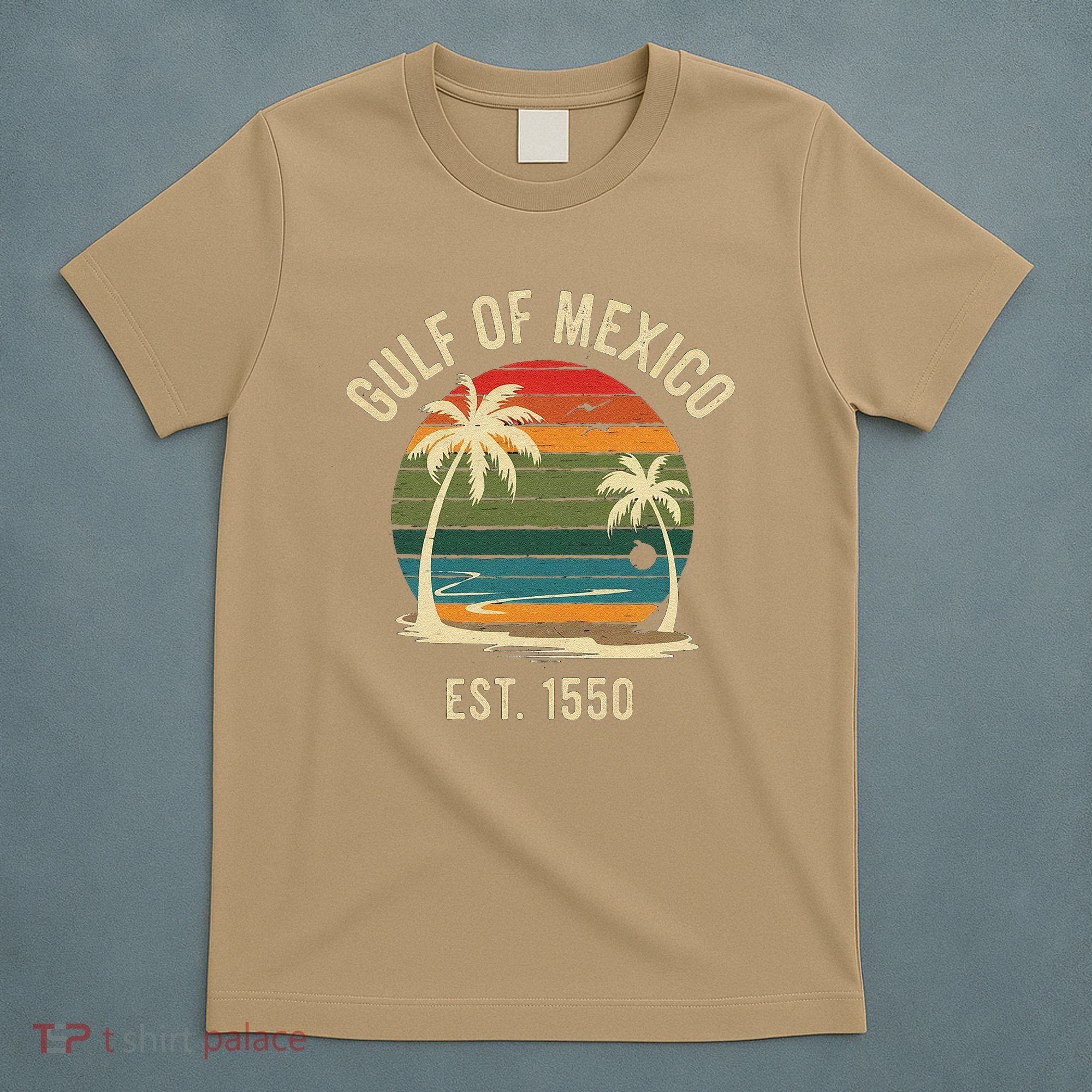 Vintage Gulf Of Mexico Est 1550 Sunset Beach T-Shirt