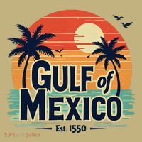 Vintage Gulf Of Mexico Palm Trees Ocean Sunset Coastal Retro T-Shirt thumb 7