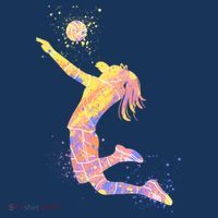 Volleyball Girl Player, Watercolor Volleyball Player Girl T-Shirt thumb 7
