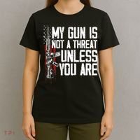 Vintage Gun Rights My Gun Is Not A Threat T-Shirt thumb 4