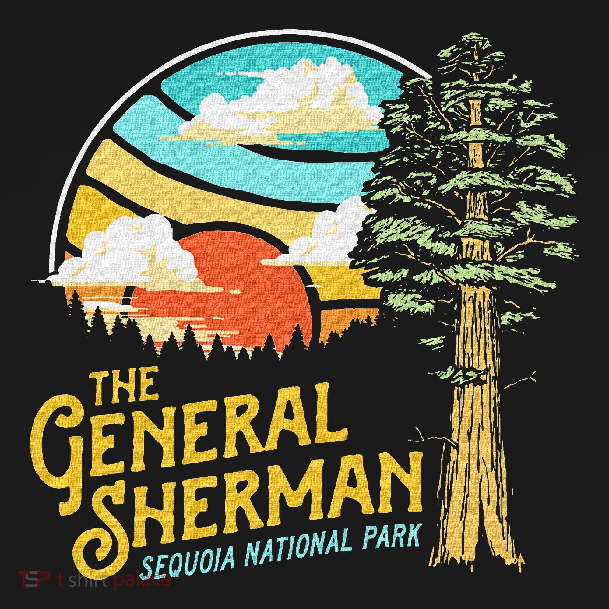 Vintage General Sherman Sequoia National Park Retro Graphic T-Shirt