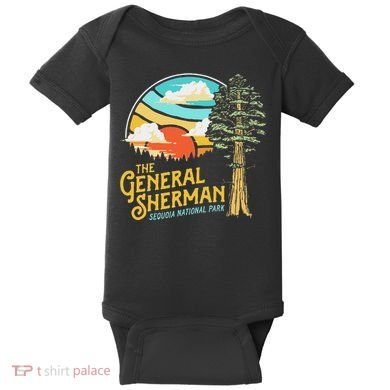 Vintage General Sherman Sequoia National Park Retro Graphic Baby Bodysuit