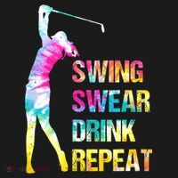 Vintage Golf Swing Swear Drink Repeat Funny T-Shirt thumb 7