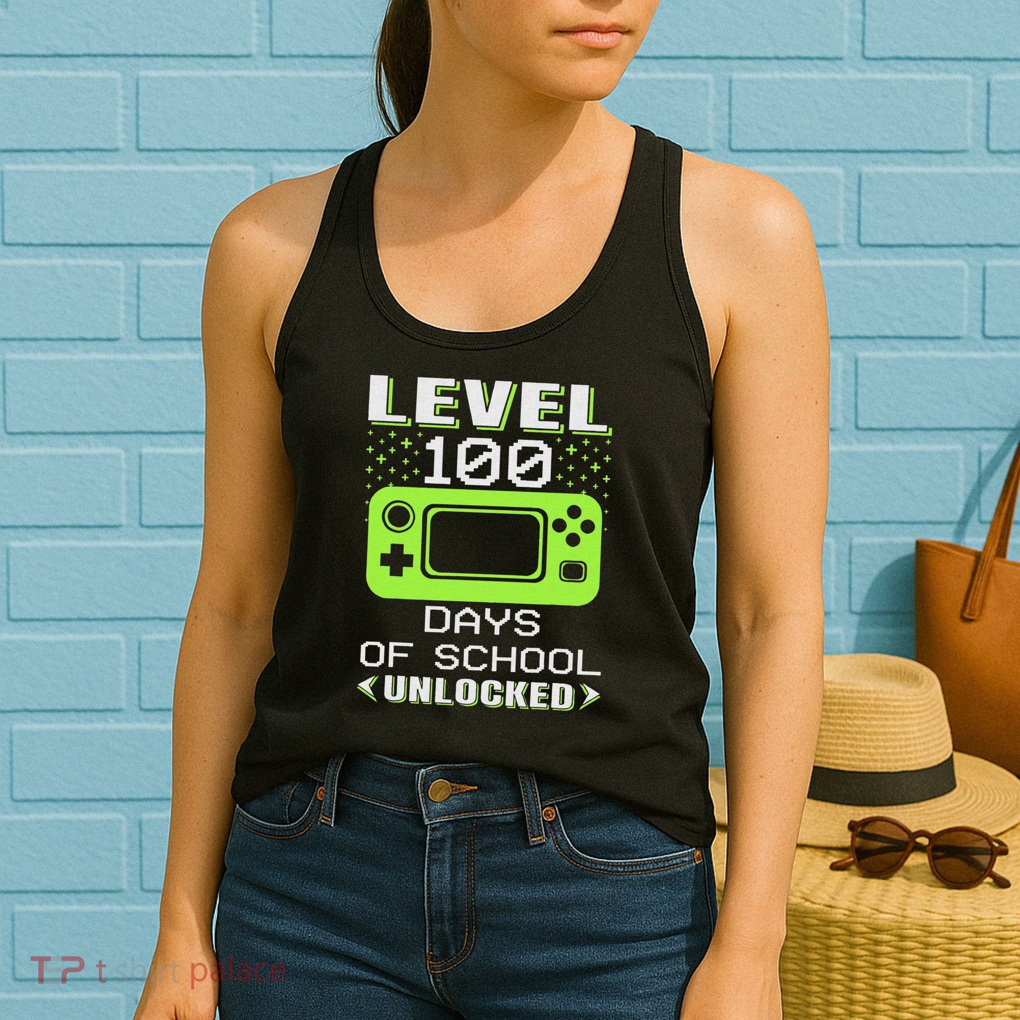 Video Gamer Student 100th Day Teacher 100 Days of School Women's Tank Top