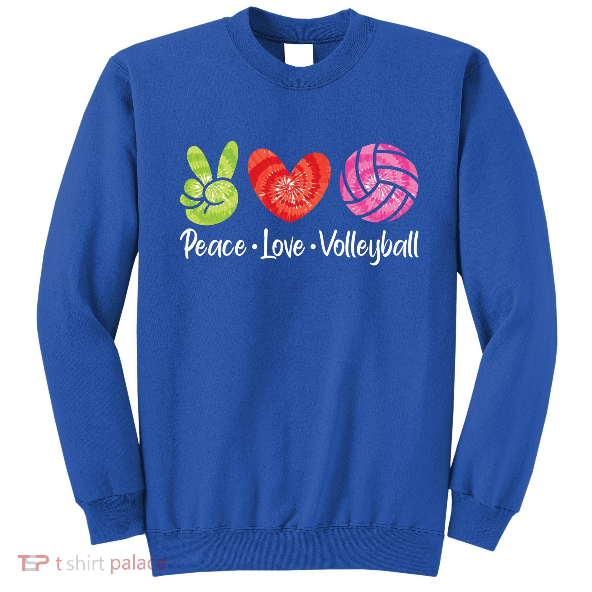 Volleyball Gift Tie Dye Peace Love Volleyball Sport Lover Gift Sweatshirt