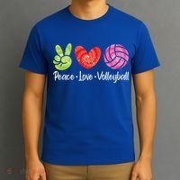 Volleyball Gift Tie Dye Peace Love Volleyball Sport Lover Gift T-Shirt thumb 3