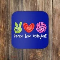 Volleyball Gift Tie Dye Peace Love Volleyball Sport Lover Gift Coaster thumb 0