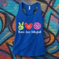 Volleyball Gift Tie Dye Peace Love Volleyball Sport Lover Gift Women's Tank Top thumb 3