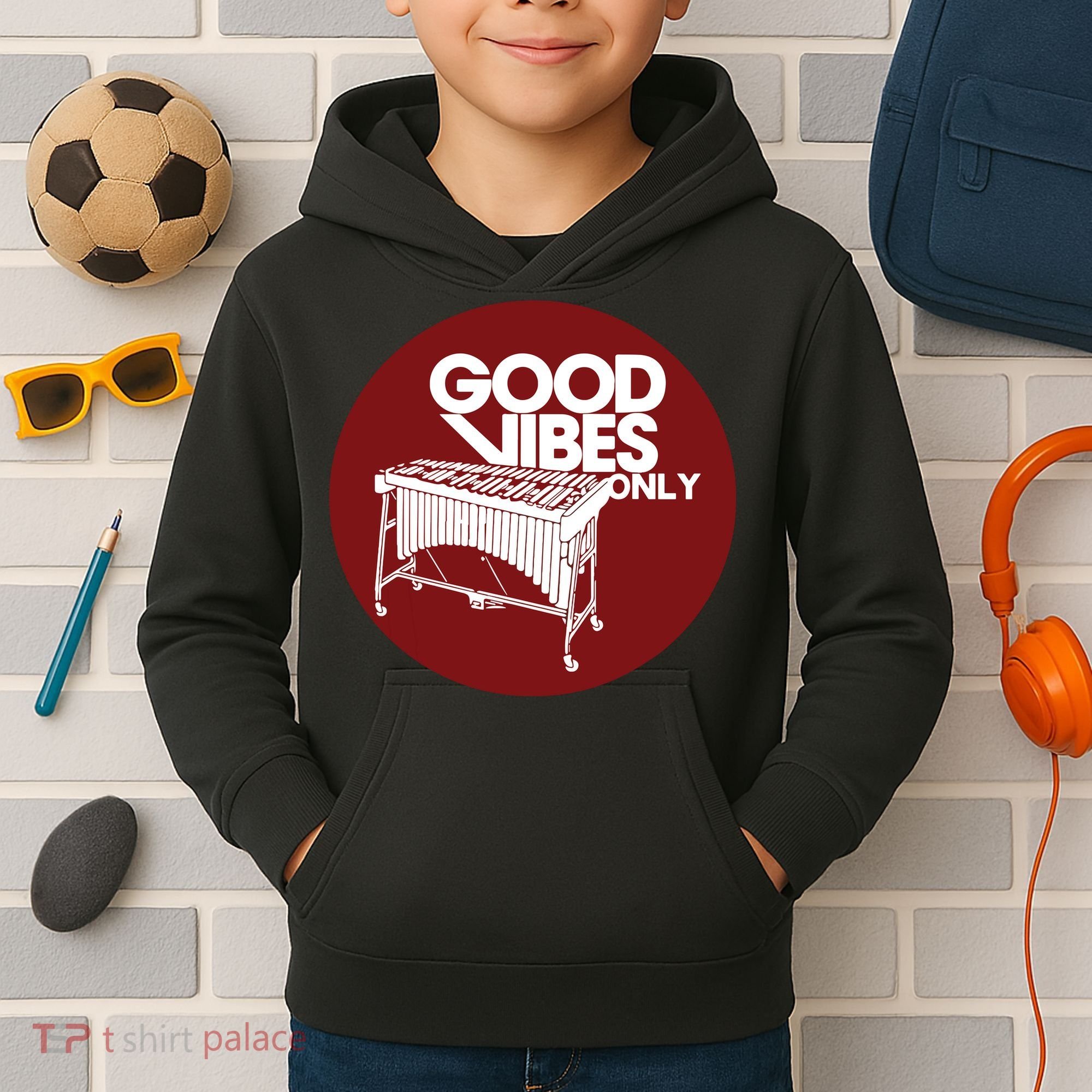 Vibraphone Good Vibes Only Vibraphonist Marimba Player Kids Hoodie