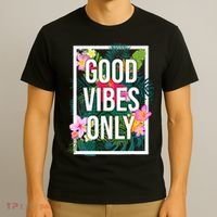 Vintage Good Vibes Only Flower Positive Motivation T-Shirt thumb 3