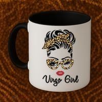 Virgo Girl Woman Face Leopard Bandana Wink Eye Coffee Mug thumb 2