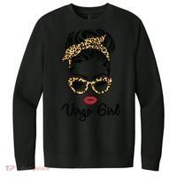 Virgo Girl Woman Face Leopard Bandana Wink Eye V.I.T. Fleece Crew Sweatshirt thumb 0