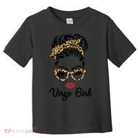 Virgo Girl Woman Face Leopard Bandana Wink Eye Toddler T-Shirt thumb 0