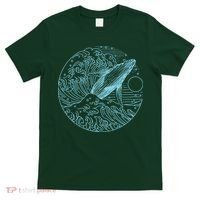 Vintage Great Wave Leaping Humpback Whale T-Shirt thumb 0