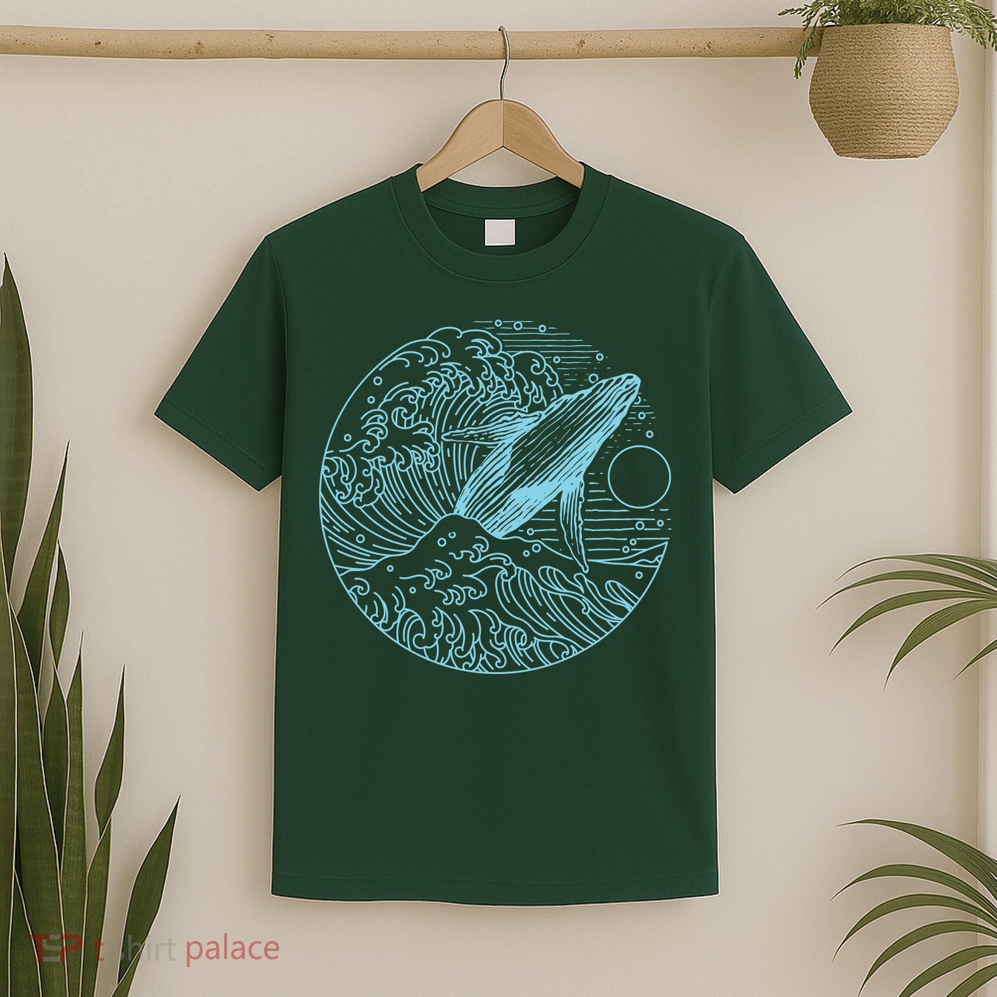 Vintage Great Wave Leaping Humpback Whale T-Shirt