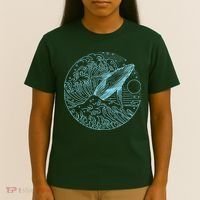 Vintage Great Wave Leaping Humpback Whale T-Shirt thumb 4