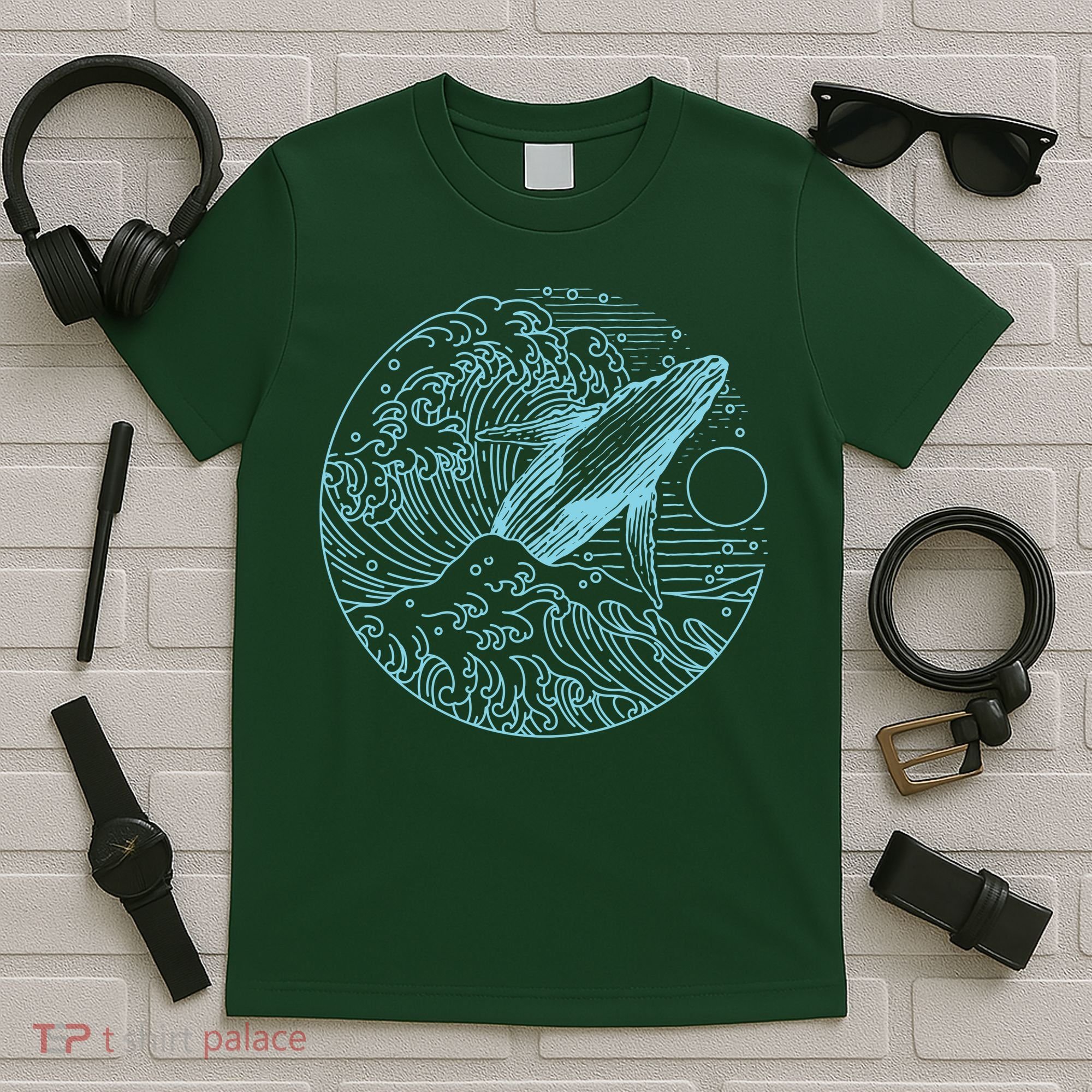 Vintage Great Wave Leaping Humpback Whale T-Shirt