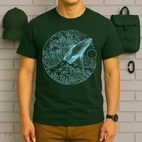 Vintage Great Wave Leaping Humpback Whale T-Shirt thumb 6