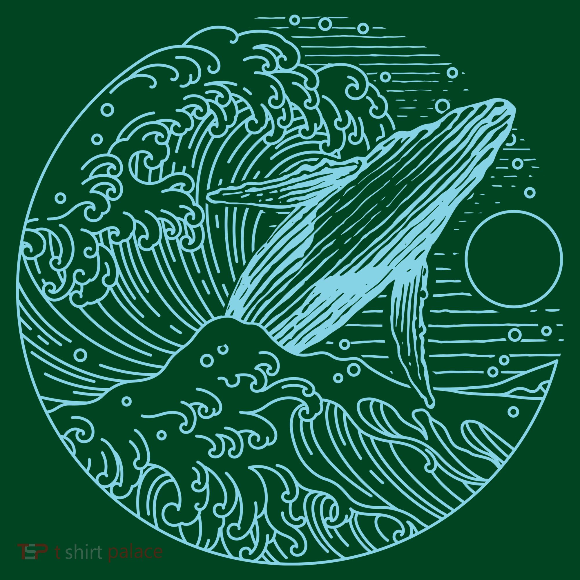 Vintage Great Wave Leaping Humpback Whale T-Shirt