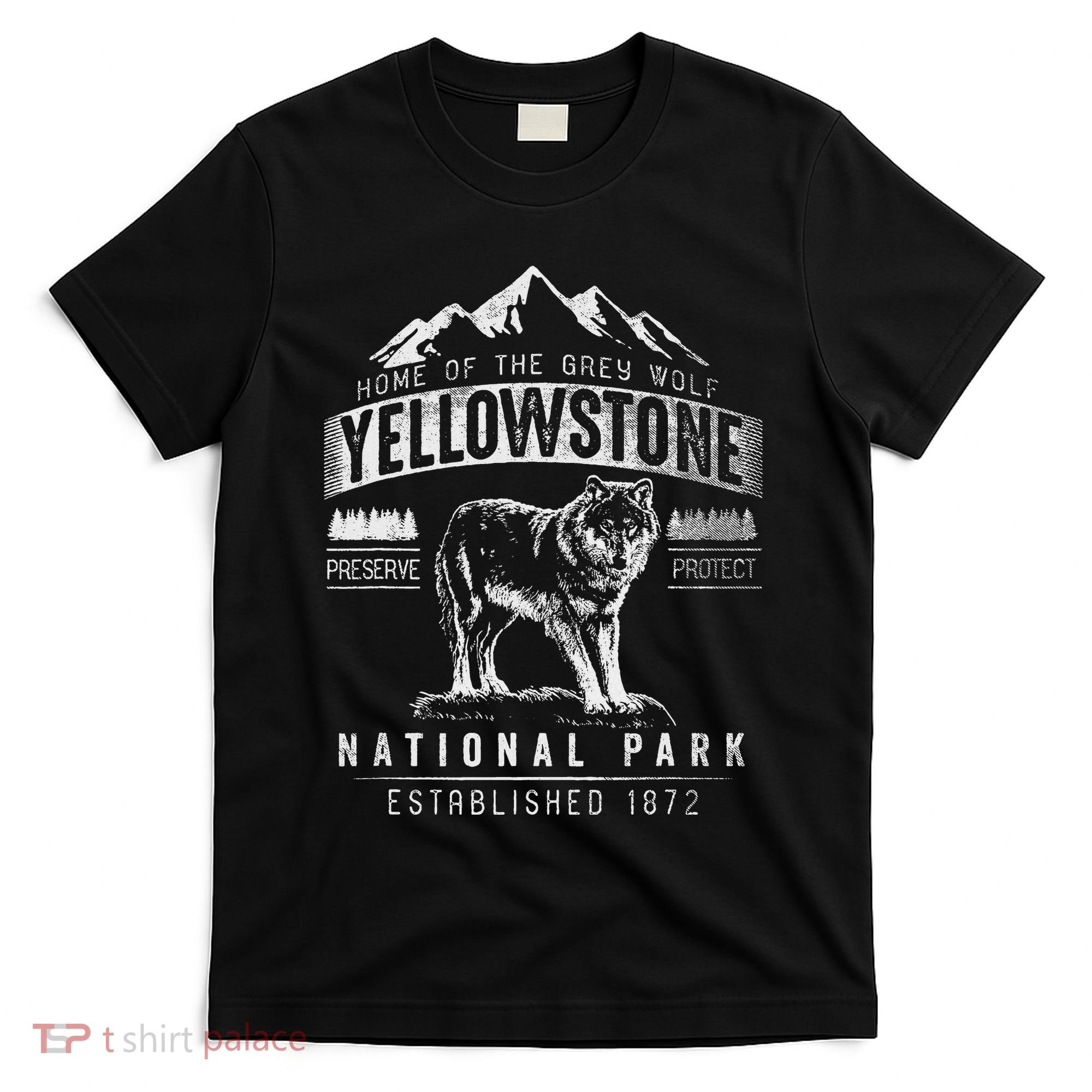 Vintage Grey Wolf Yellowstone National Park T-Shirt
