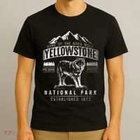 Vintage Grey Wolf Yellowstone National Park T-Shirt thumb 3