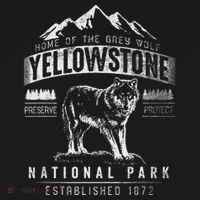 Vintage Grey Wolf Yellowstone National Park T-Shirt thumb 7