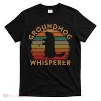 Vintage Groundhog Whisperer Silhouette Gift Ground Hog Day T-Shirt thumb 0