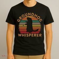 Vintage Groundhog Whisperer Silhouette Gift Ground Hog Day T-Shirt thumb 3