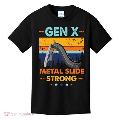 Vintage Gen X Generation Sarcasm Gen X Metalslide A Strong Kids T-Shirt