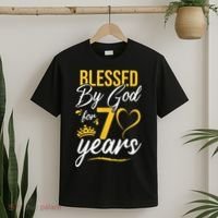 Vintage Happy 70 years Blessed by God for 70th Birthday gift T-Shirt thumb 2
