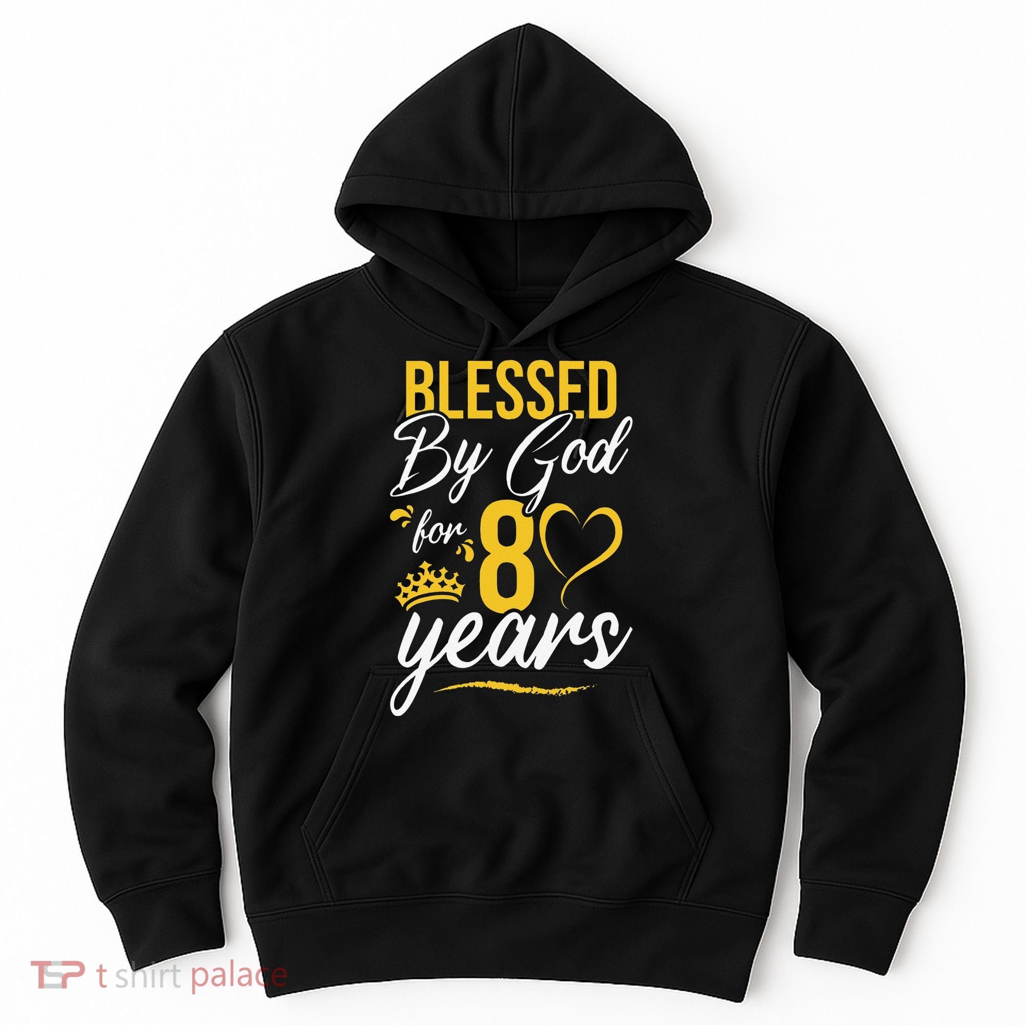 Vintage Happy 80 Years Blessed By God For 80th Birthday Gift Hoodie