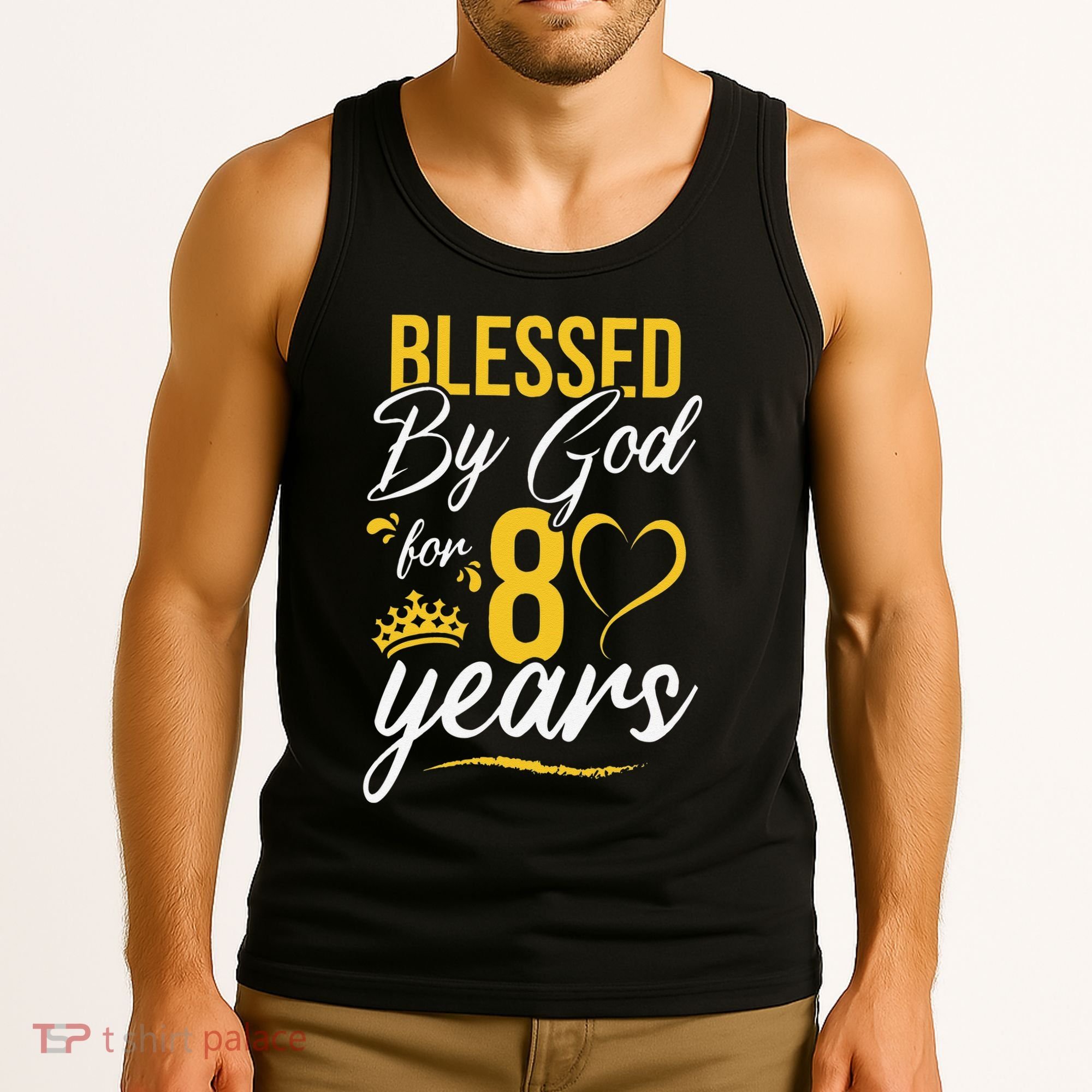 Vintage Happy 80 Years Blessed By God For 80th Birthday Gift Tank Top