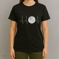 Volleyball Heartbeat As Funny Volleyball Gift Ideas T-Shirt thumb 4