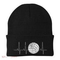 Volleyball Heartbeat As Funny Volleyball Gift Ideas Beanie thumb 0