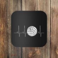 Volleyball Heartbeat As Funny Volleyball Gift Ideas Coaster thumb 0