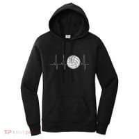 Volleyball Heartbeat As Funny Volleyball Gift Ideas Women's Hoodie thumb 0