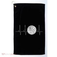 Volleyball Heartbeat As Funny Volleyball Gift Ideas Golf Towel thumb 0