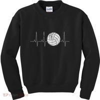 Volleyball Heartbeat As Funny Volleyball Gift Ideas Kids Sweatshirt thumb 0