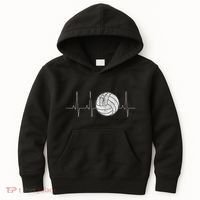 Volleyball Heartbeat As Funny Volleyball Gift Ideas Kids Hoodie thumb 0