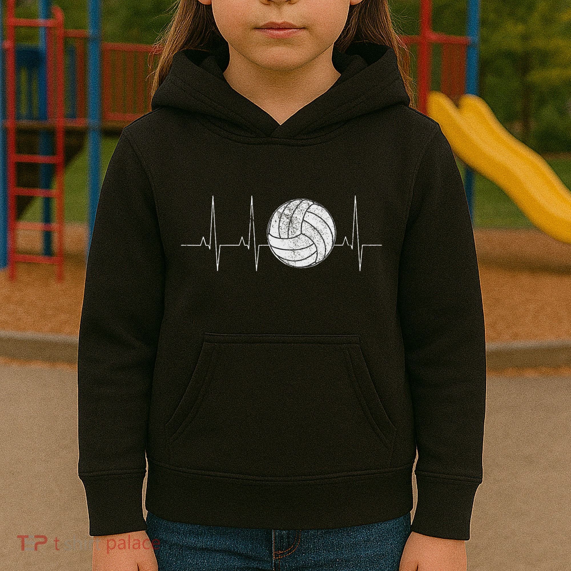 Volleyball Heartbeat As Funny Volleyball Gift Ideas Kids Hoodie