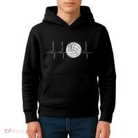 Volleyball Heartbeat As Funny Volleyball Gift Ideas Kids Hoodie thumb 4