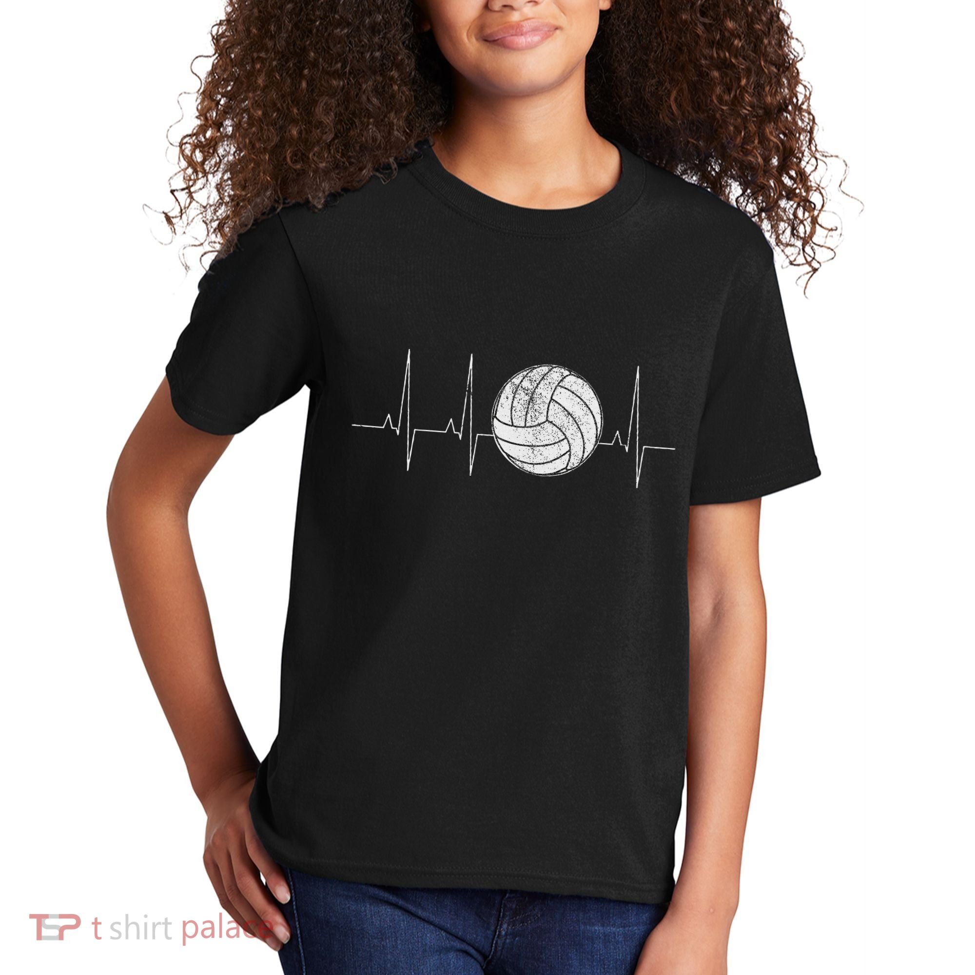 Volleyball Heartbeat As Funny Volleyball Gift Ideas Kids T-Shirt