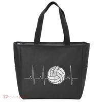 Volleyball Heartbeat As Funny Volleyball Gift Ideas Tote Bag thumb 0
