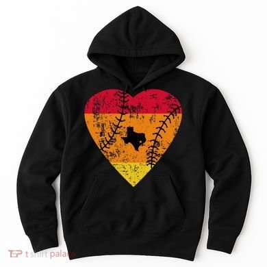 Vintage Houston Baseball Heart Hoodie