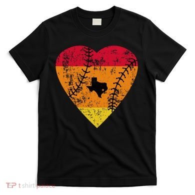 Vintage Houston Baseball Heart T-Shirt